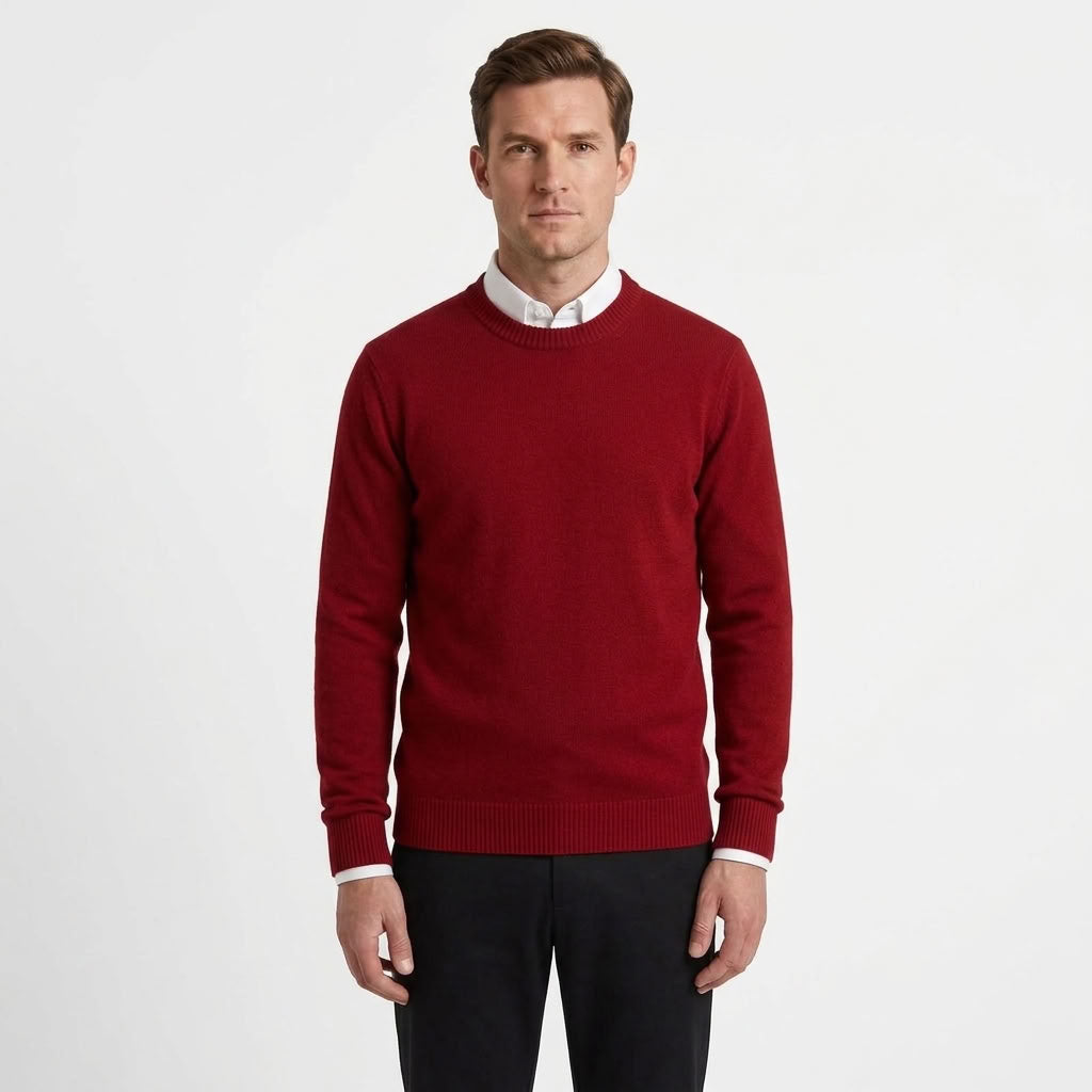 Classic Slim Fit Round Neck Sweater For Men