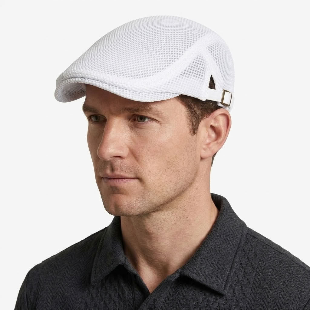 Breathable Mesh Flat Cap For Men