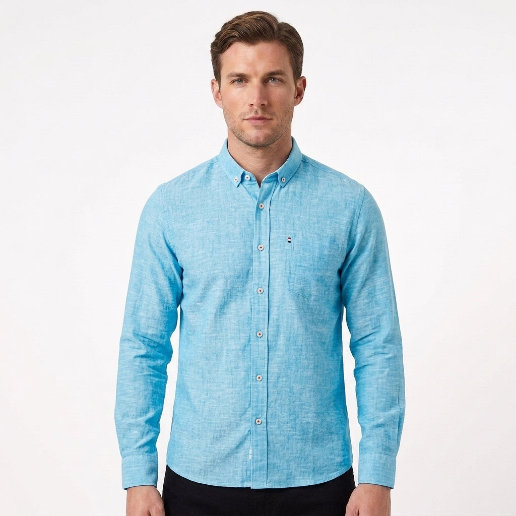 Premium Linen Button-Up Shirt For Men