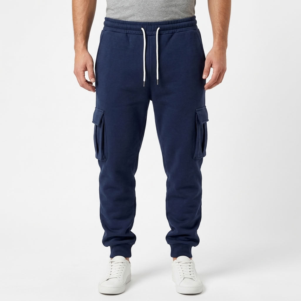 Fleece Lined Drawstring Cargo Pants For Men