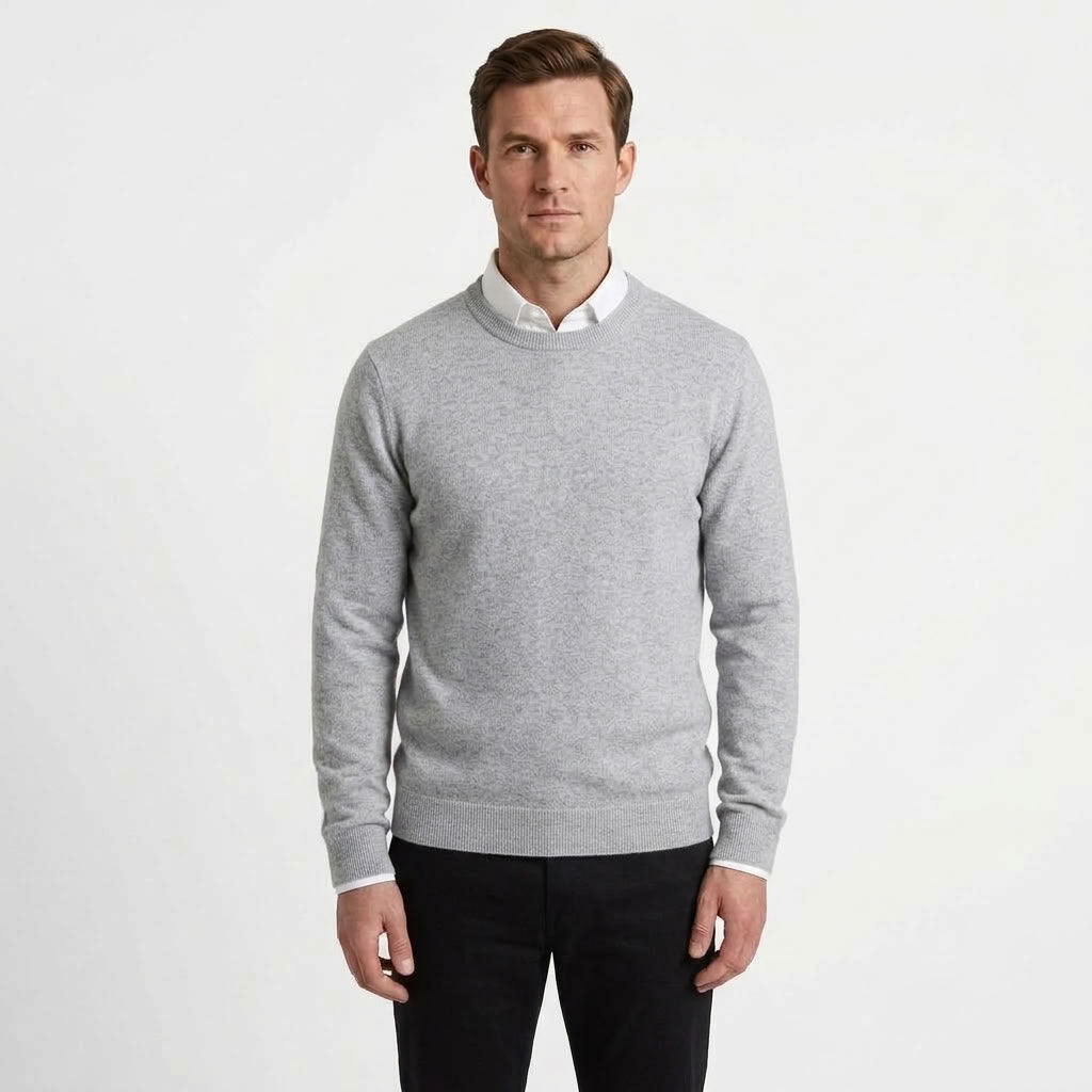 Classic Slim Fit Round Neck Sweater For Men