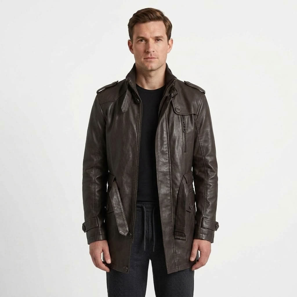 Longline Biker Jacket For Men