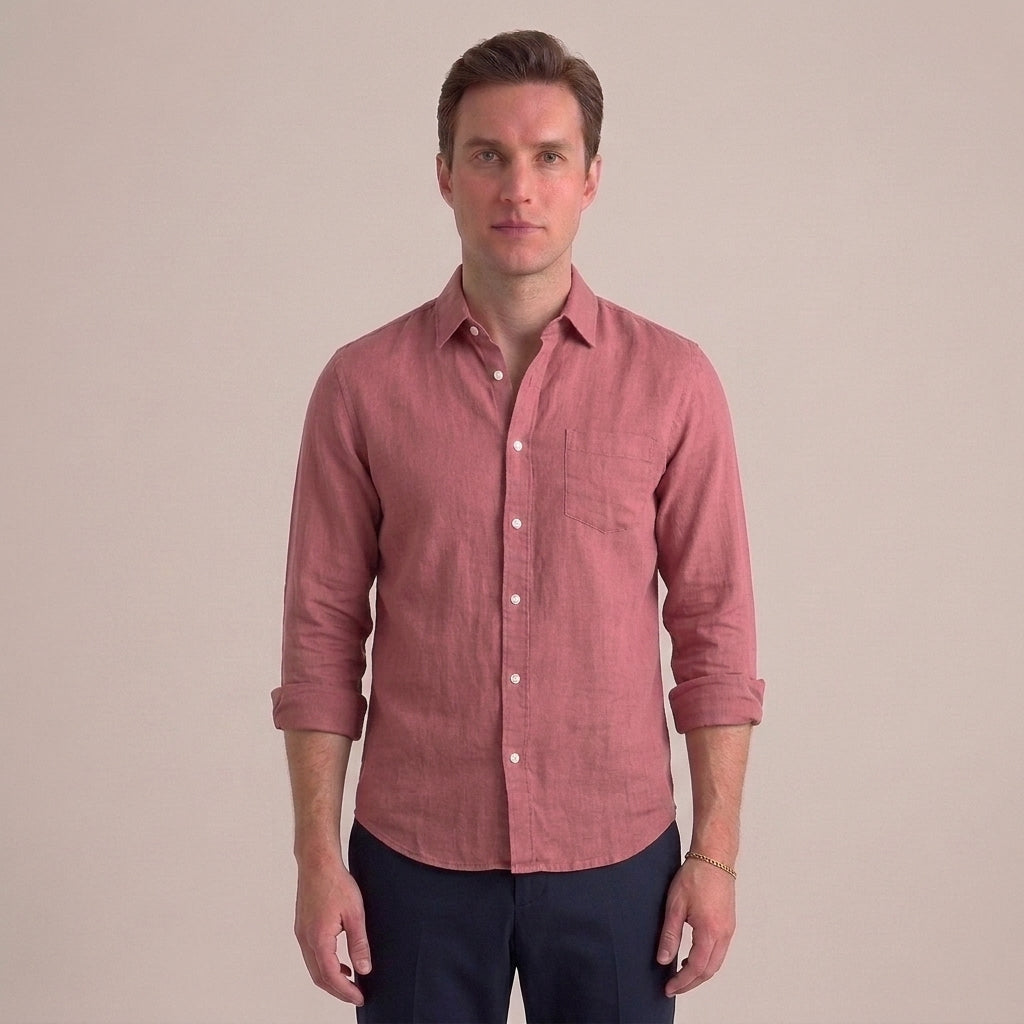 Elegant Tailored Button-Up Shirt For Men