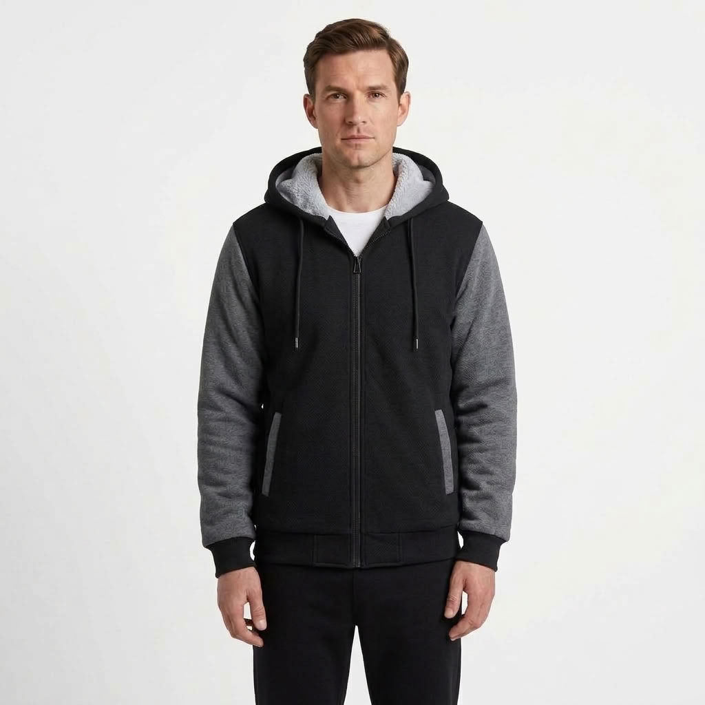 Fleece Lined Camouflage Cardigan Jacket For Men