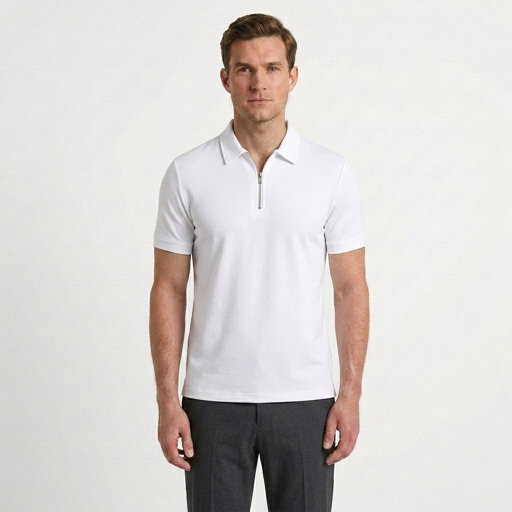 Tailored Zip Polo Shirt For Men
