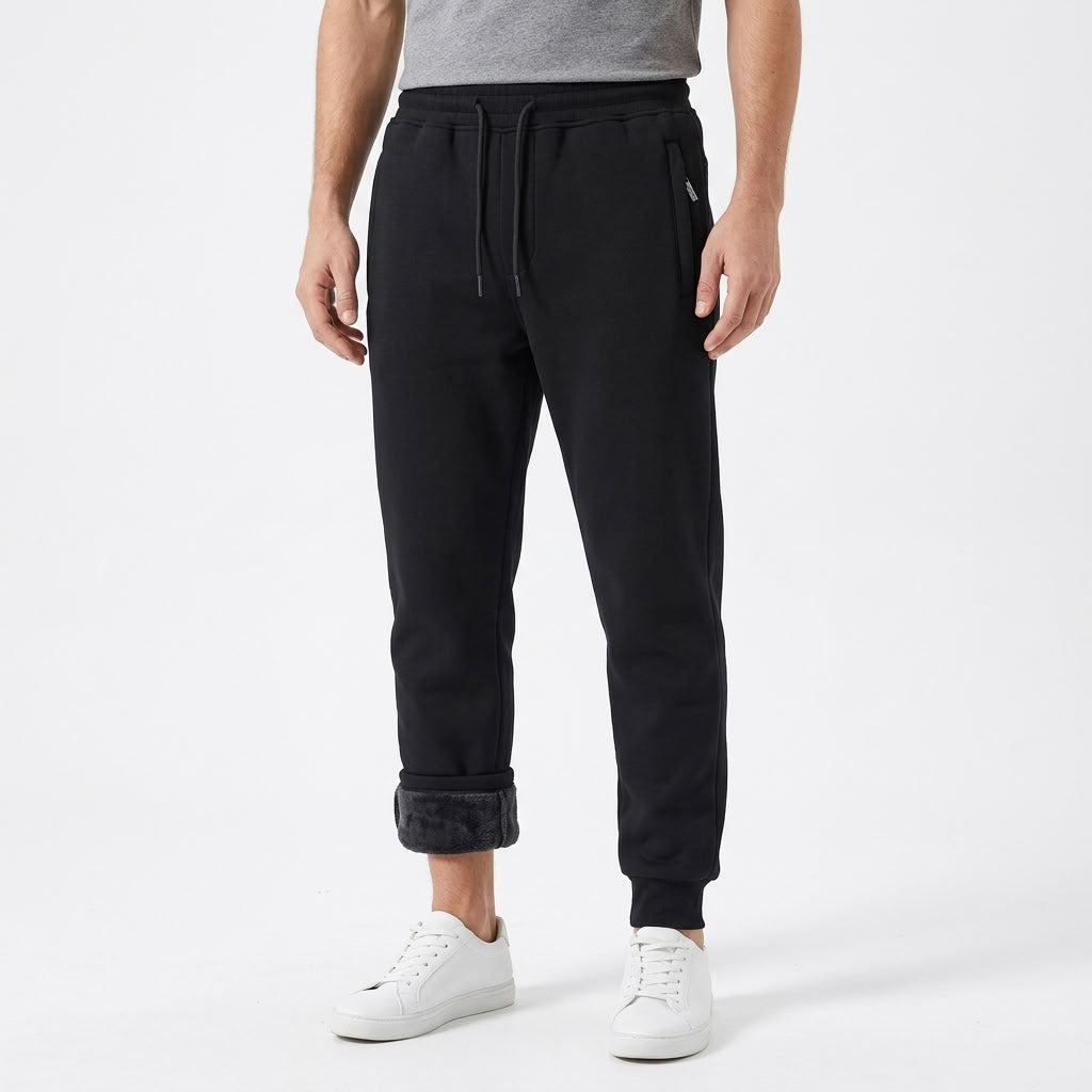 Fleece Lined Straight Leg Sweatpants For Men