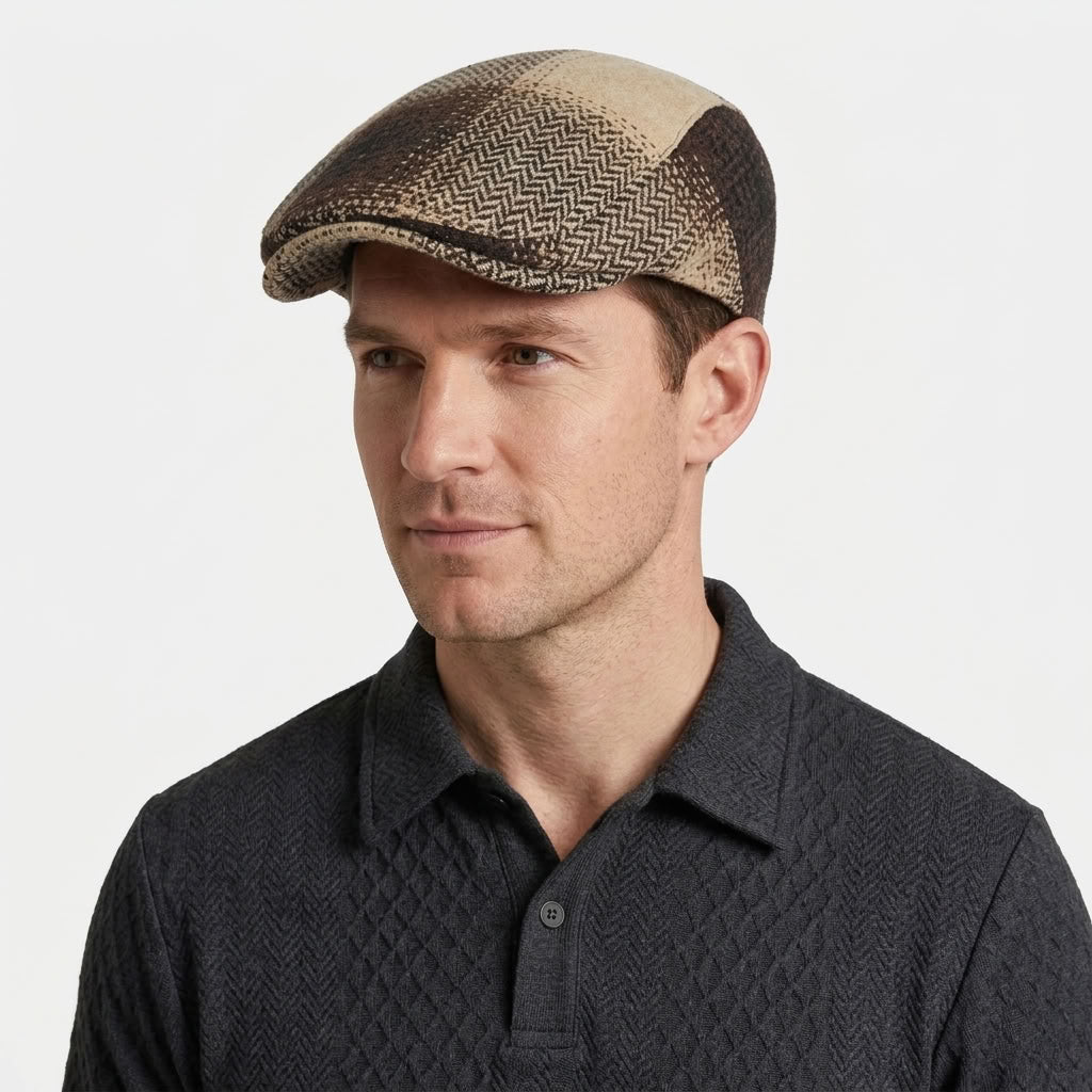 Plaid Vintage Flat Cap For Men