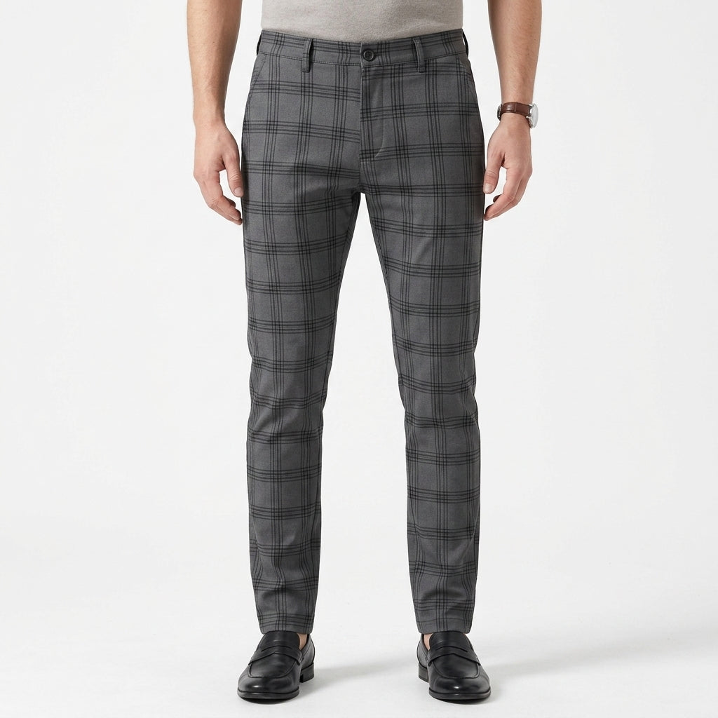Tailored Plaid Dress Pants For Men