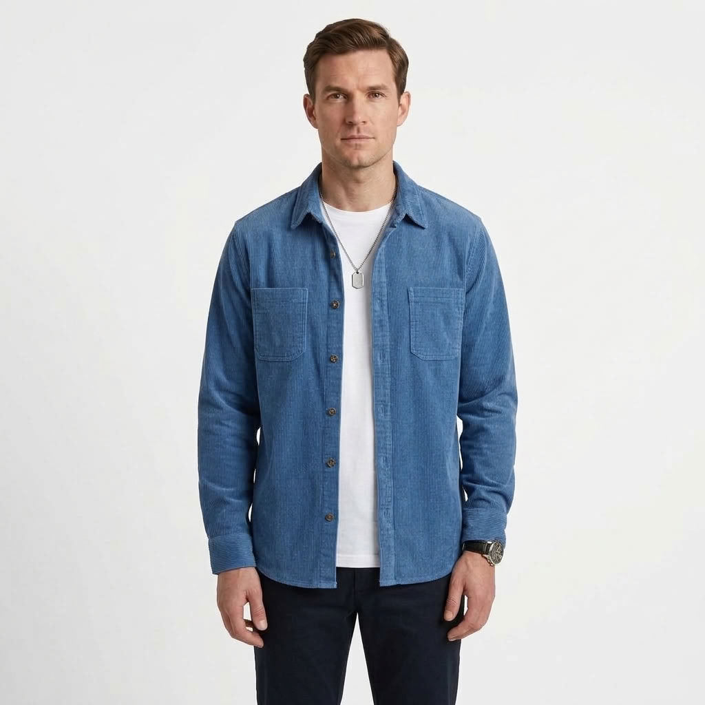 Textured Button-Up Cardigan For Men