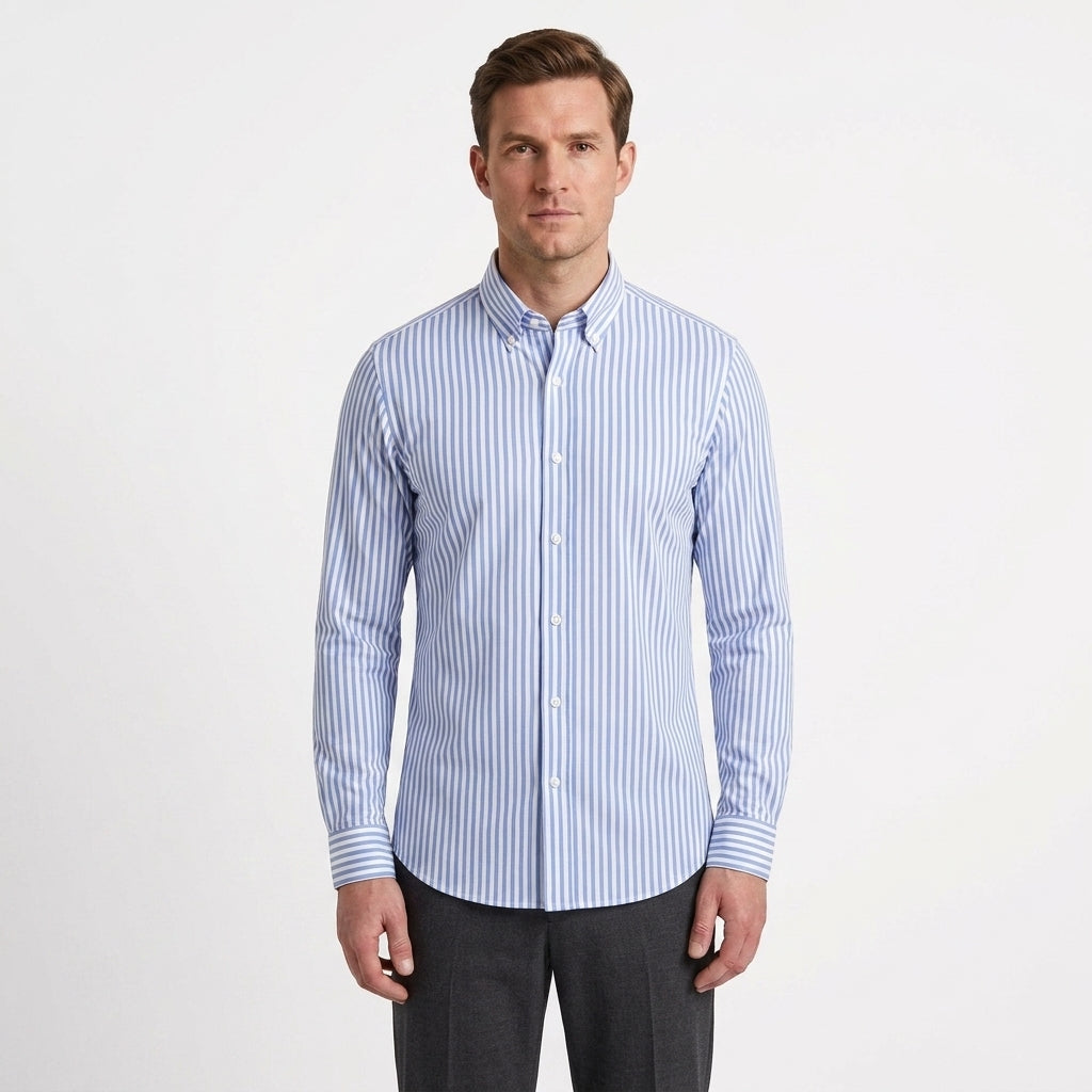 Summer Stripe Tailored Shirt For Men