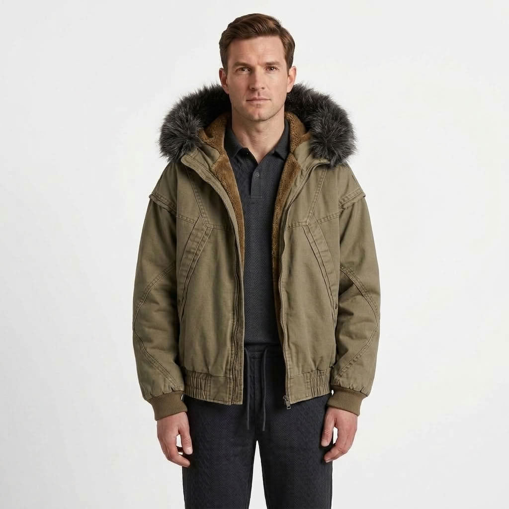Tailored Fleece Lined Cargo Jacket For Men