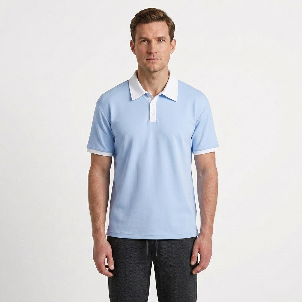 Contrast Trim Relaxed Polo Shirt For Men