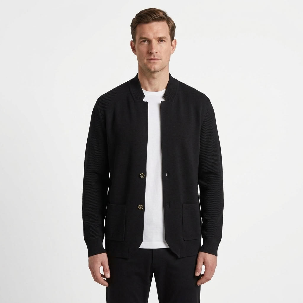 Relaxed Button-Up Cardigan For Men
