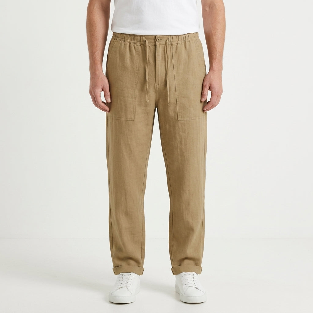 Classic Straight Leg Linen Pants For Men