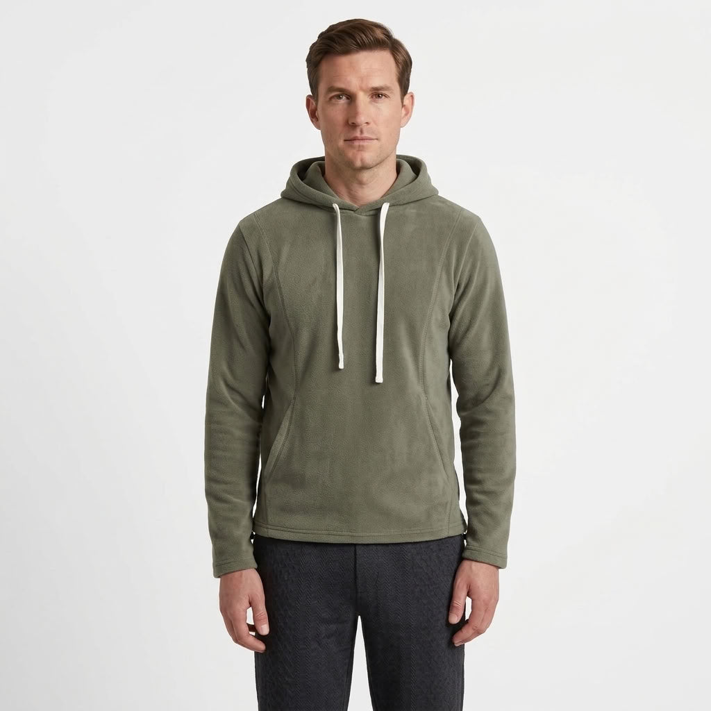 Half-Zip Stand Collar Fleece Top For Men