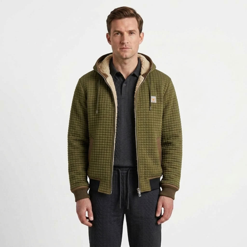 Fleece Lined Hooded Winter Jacket For Men