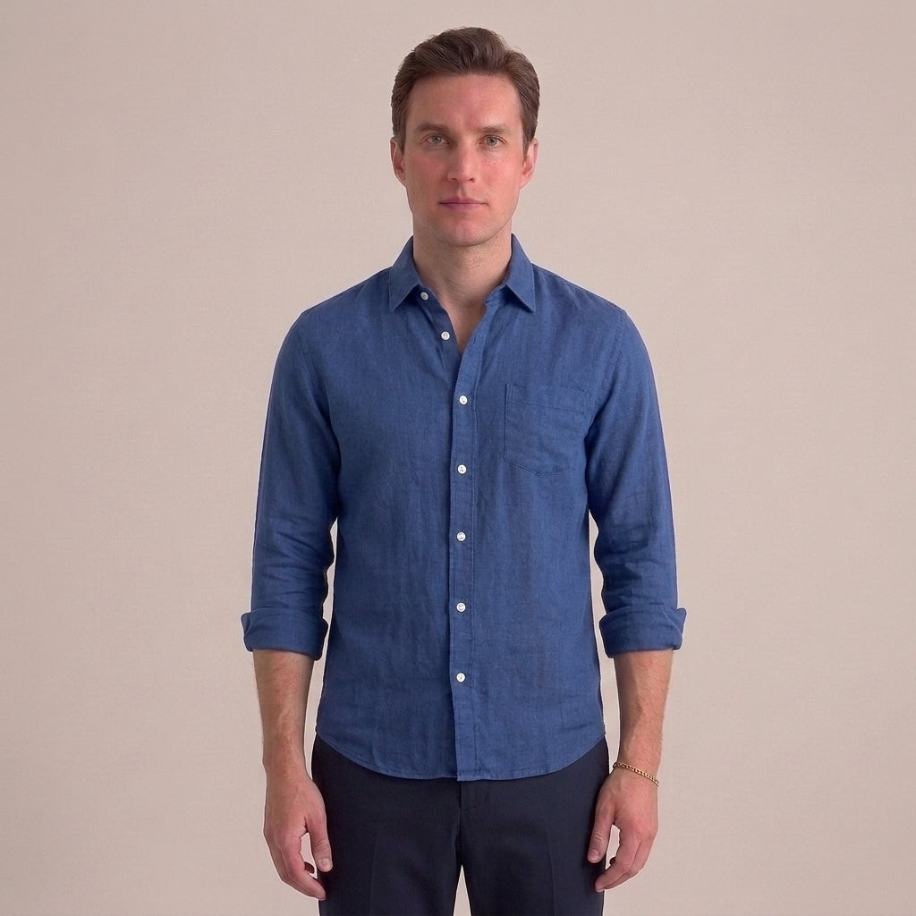 Elegant Tailored Button-Up Shirt For Men