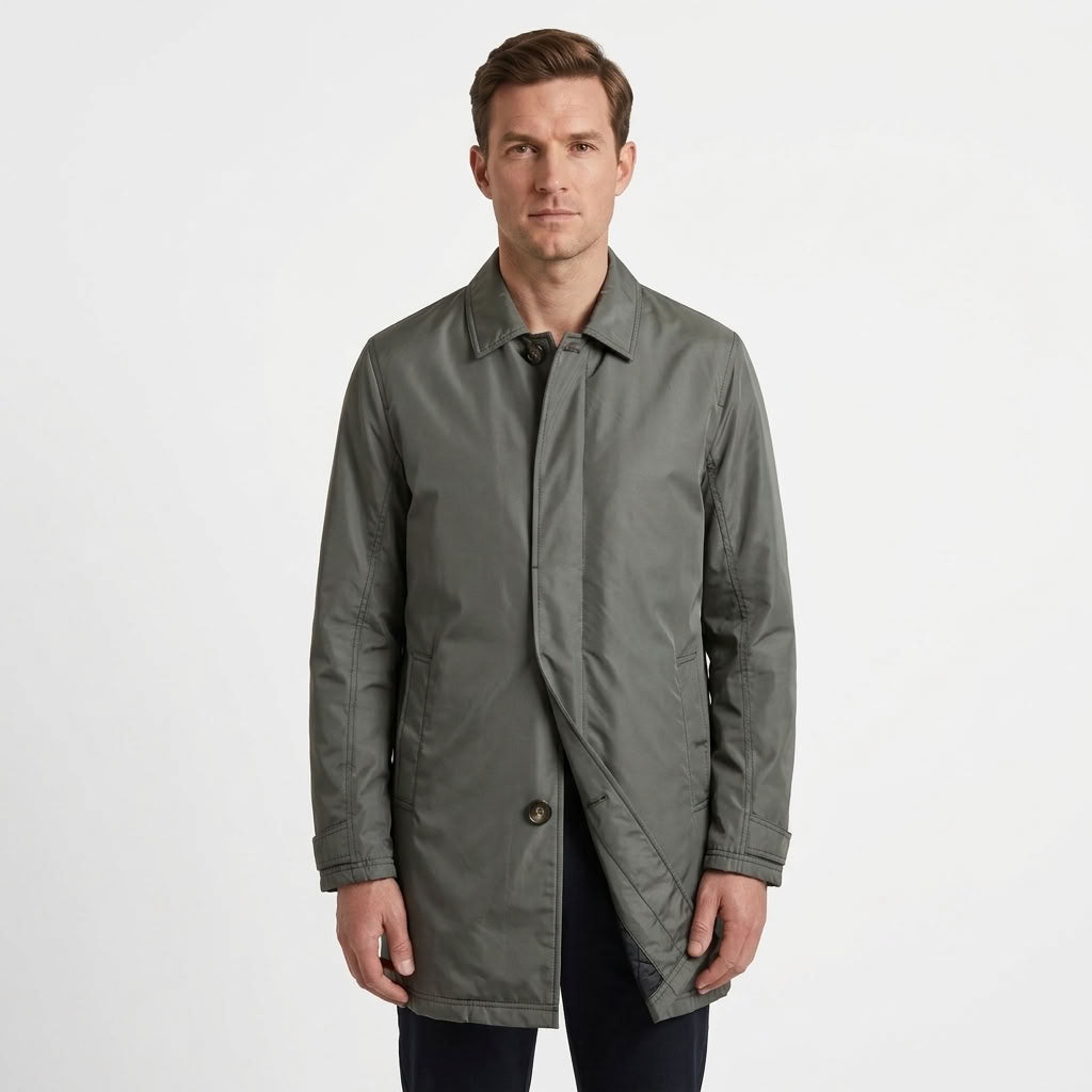Refined Longline Coat For Men