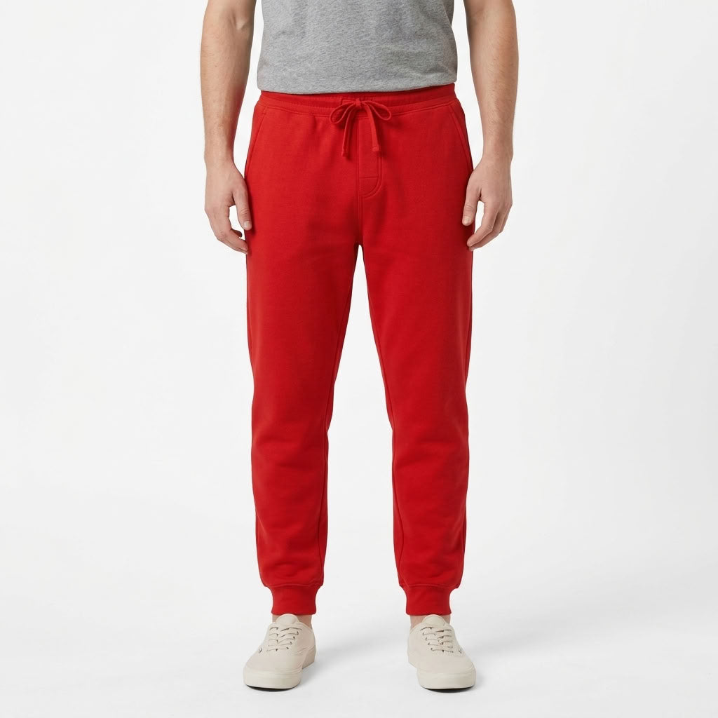 Fleece-Lined Cuffed Sweatpants For Men
