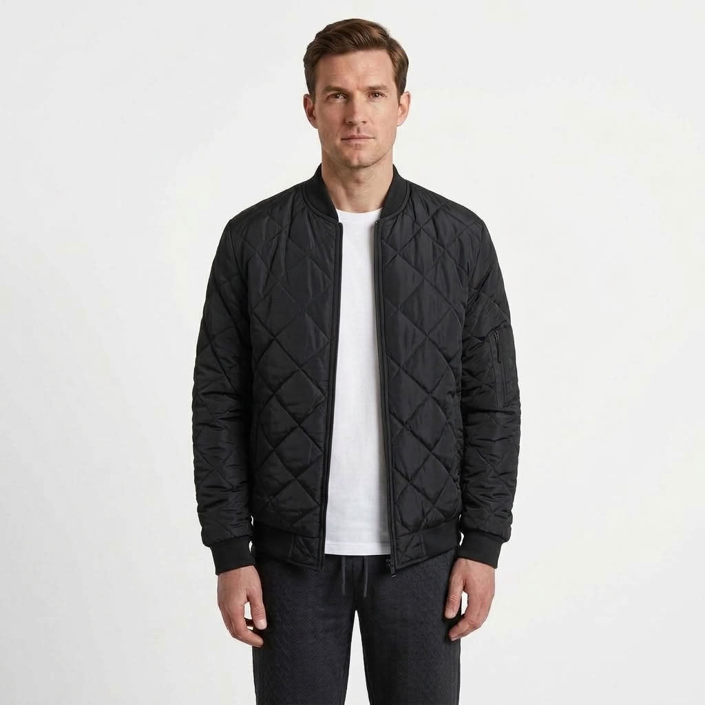 Modern Ribbed Bomber Jacket For Men