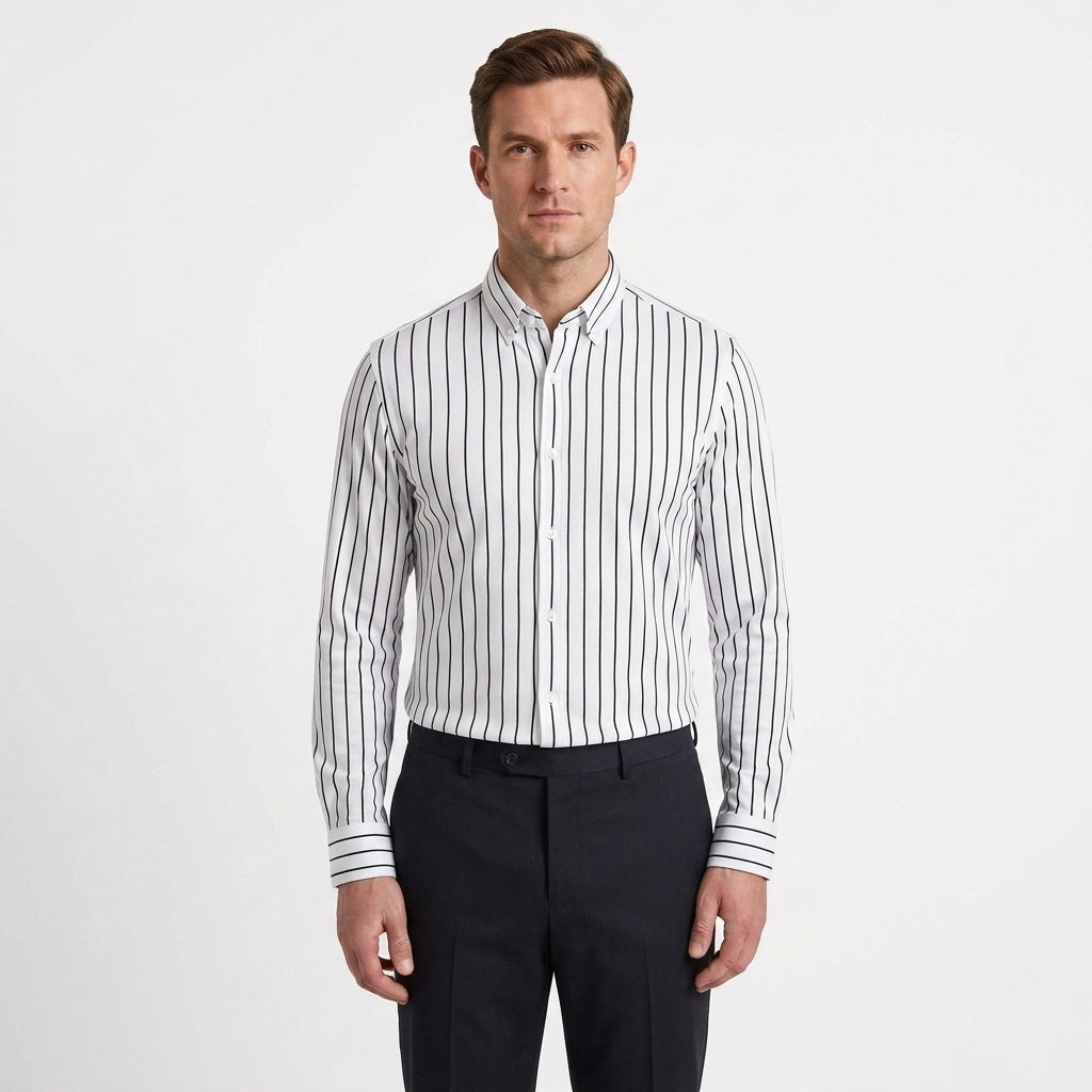 Summer Stripe Tailored Shirt For Men