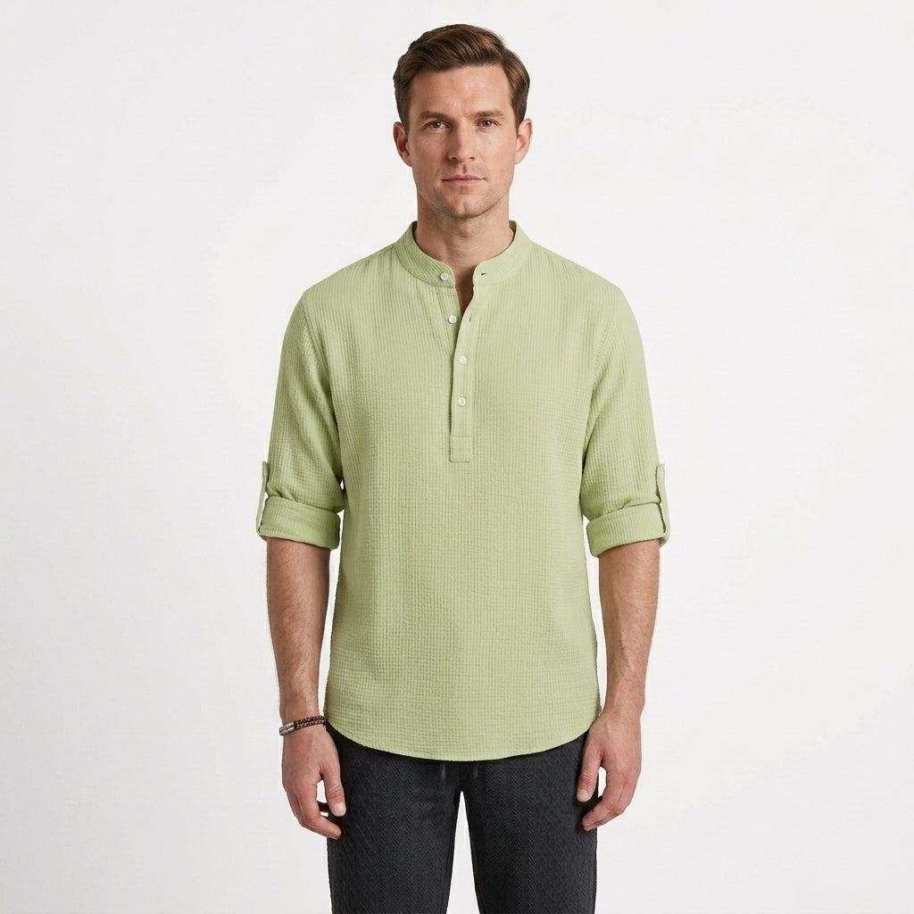 Tailored Long Sleeve Polo Shirt For Men