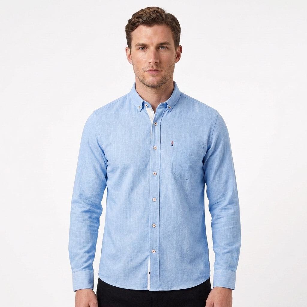 Premium Linen Button-Up Shirt For Men