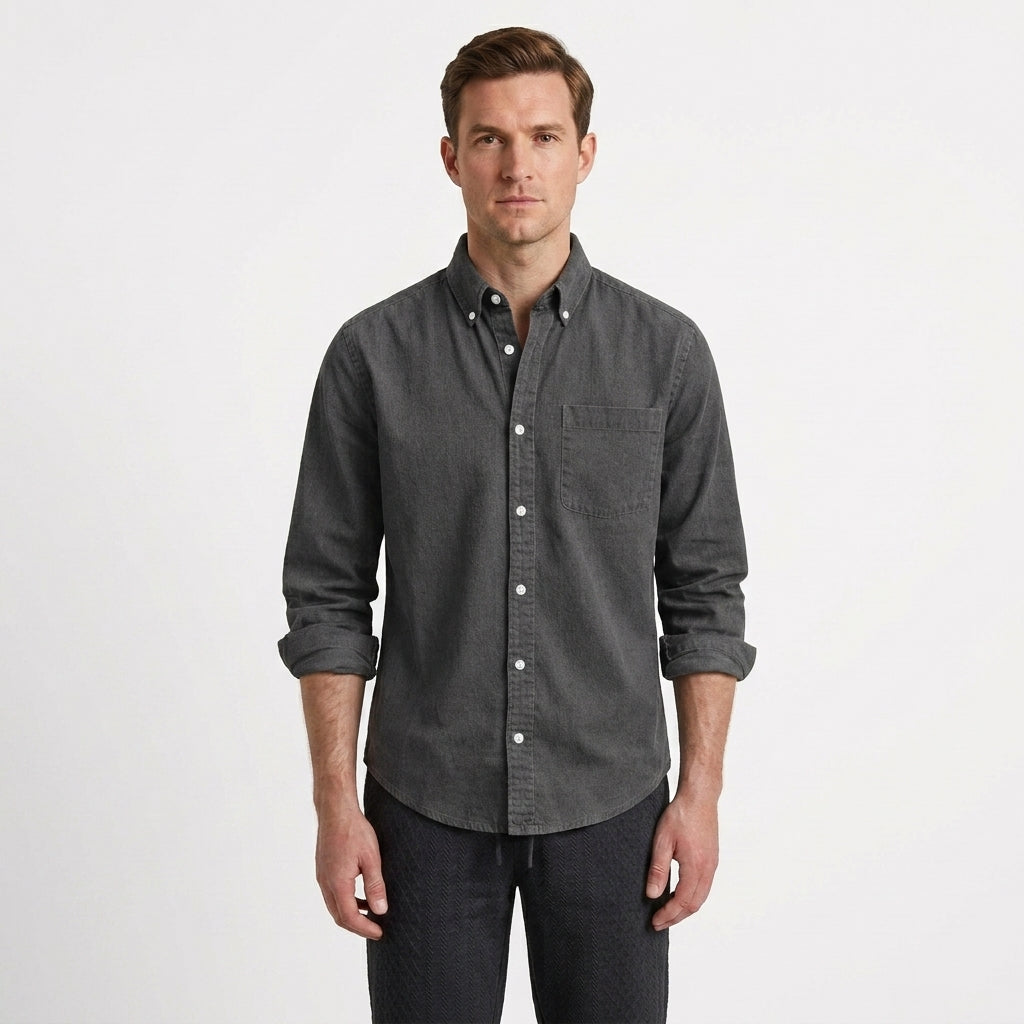Polished Tailored Button-Up Shirt For Men