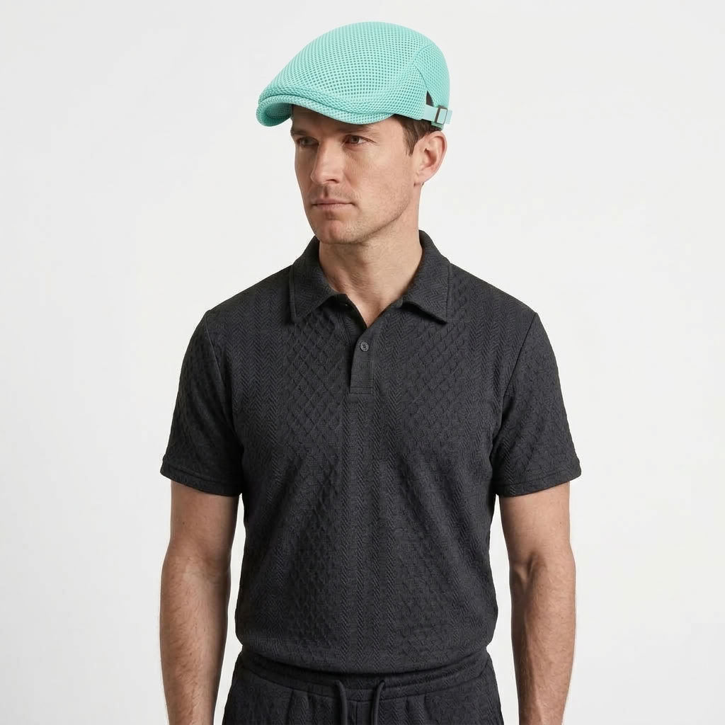 Breathable Mesh Flat Cap For Men