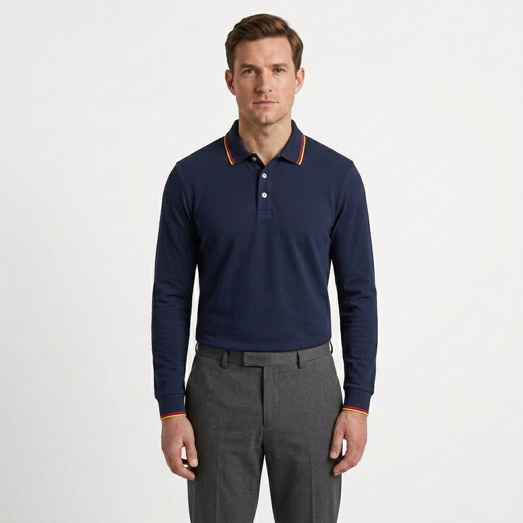 Tailored Cotton Polo Sweater For Men