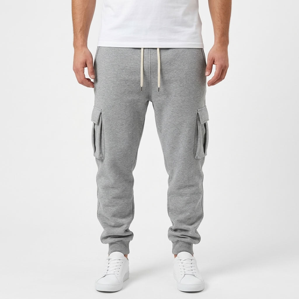 Fleece Lined Drawstring Cargo Pants For Men