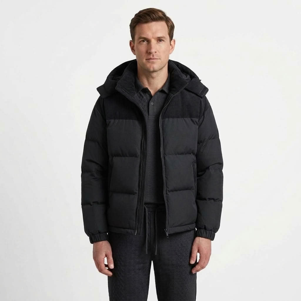 Fleece Lined Padded Winter Jacket For Men