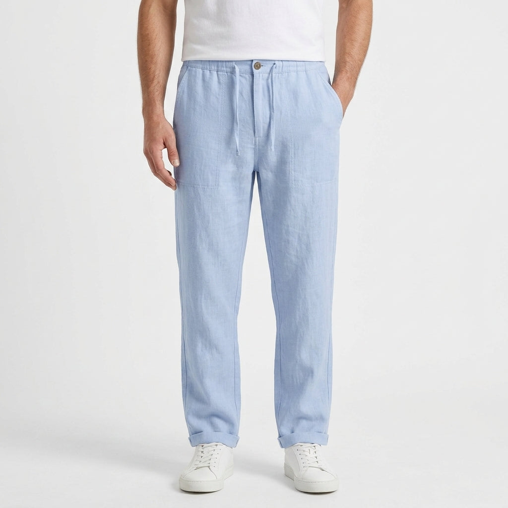 Classic Straight Leg Linen Pants For Men