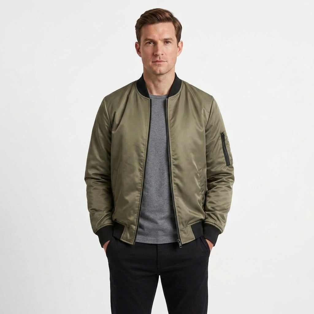 Tailored Classic Bomber Jacket For Men