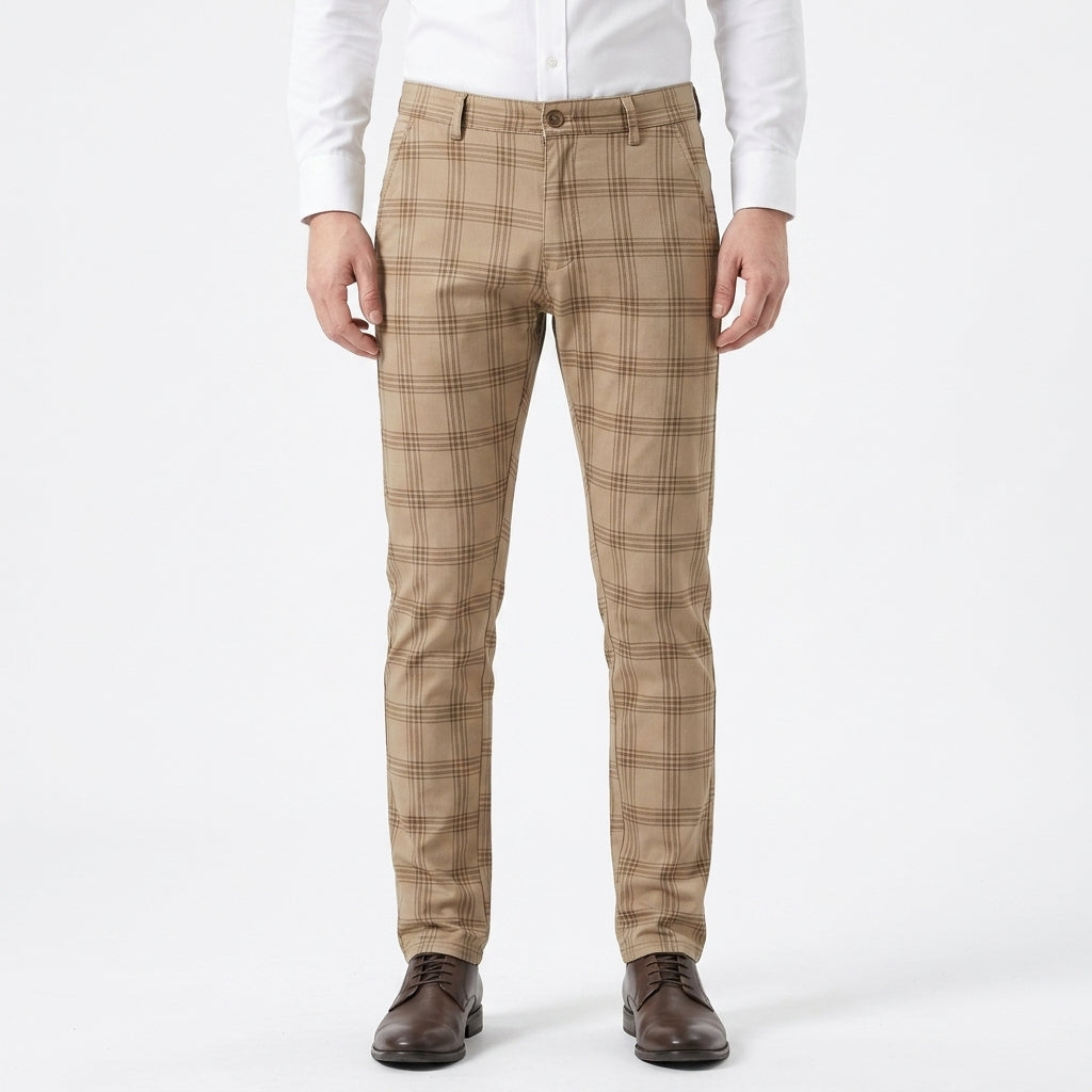 Tailored Plaid Dress Pants For Men