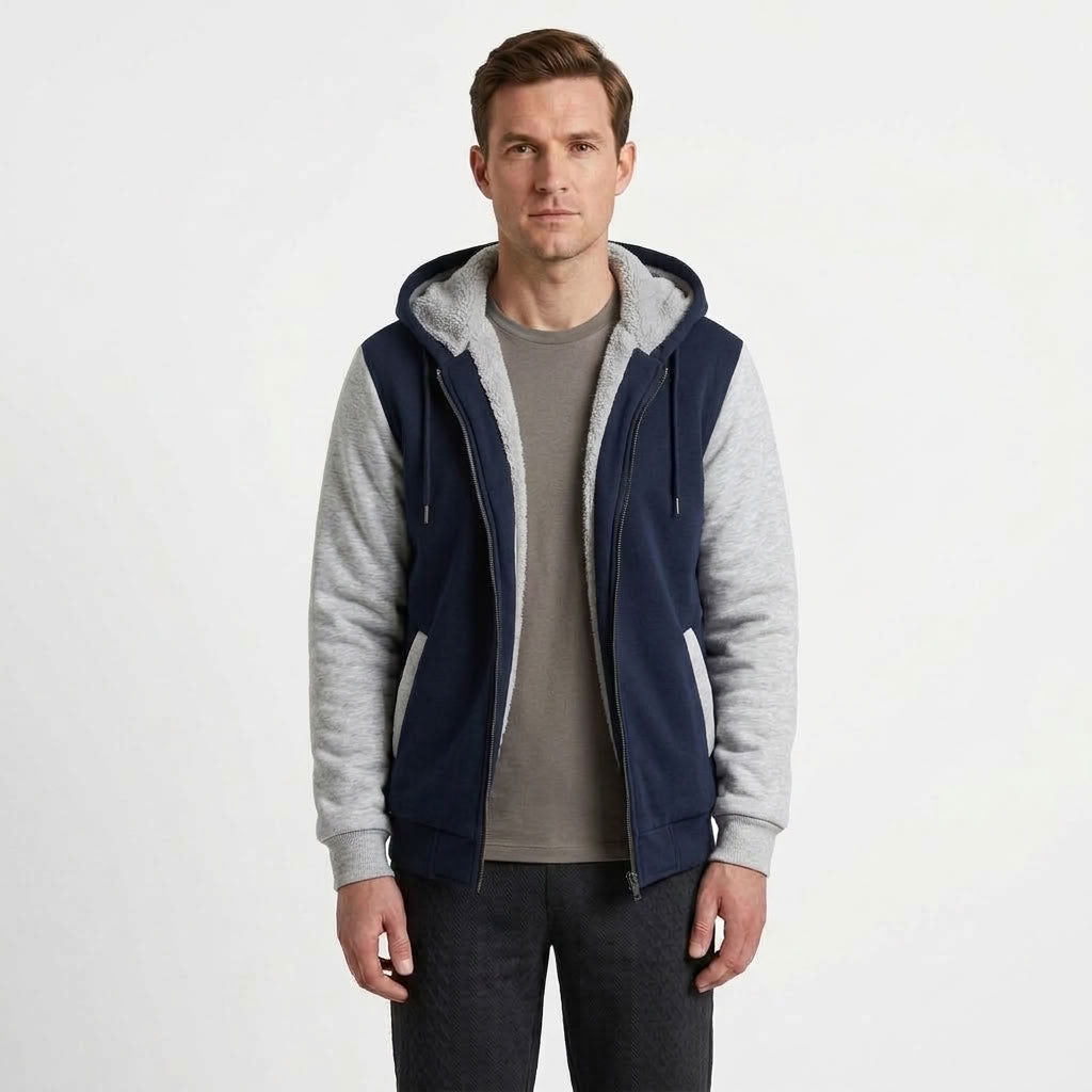 Fleece Lined Camouflage Cardigan Jacket For Men