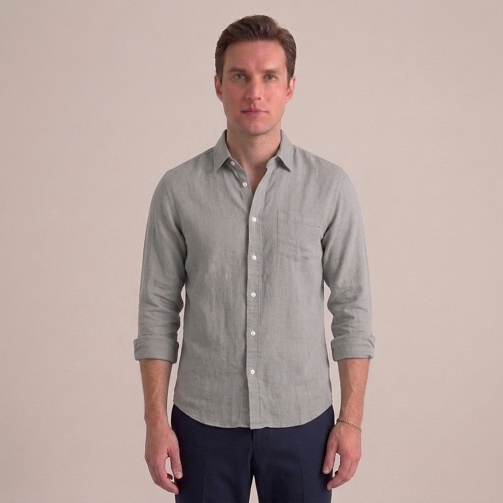 Elegant Tailored Button-Up Shirt For Men