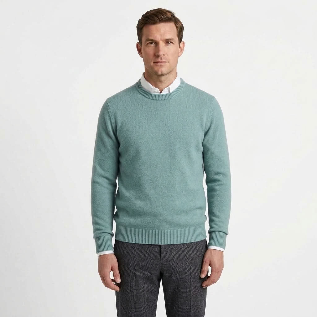 Classic Slim Fit Round Neck Sweater For Men