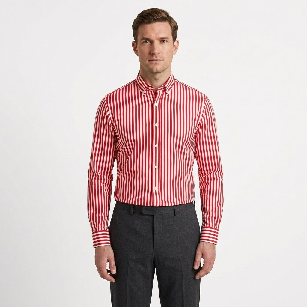Summer Stripe Tailored Shirt For Men