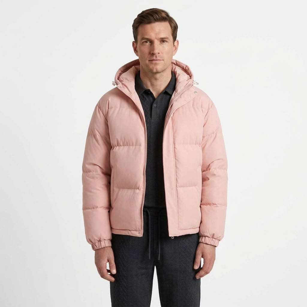 Loose Hooded Padded Winter Jacket For Men