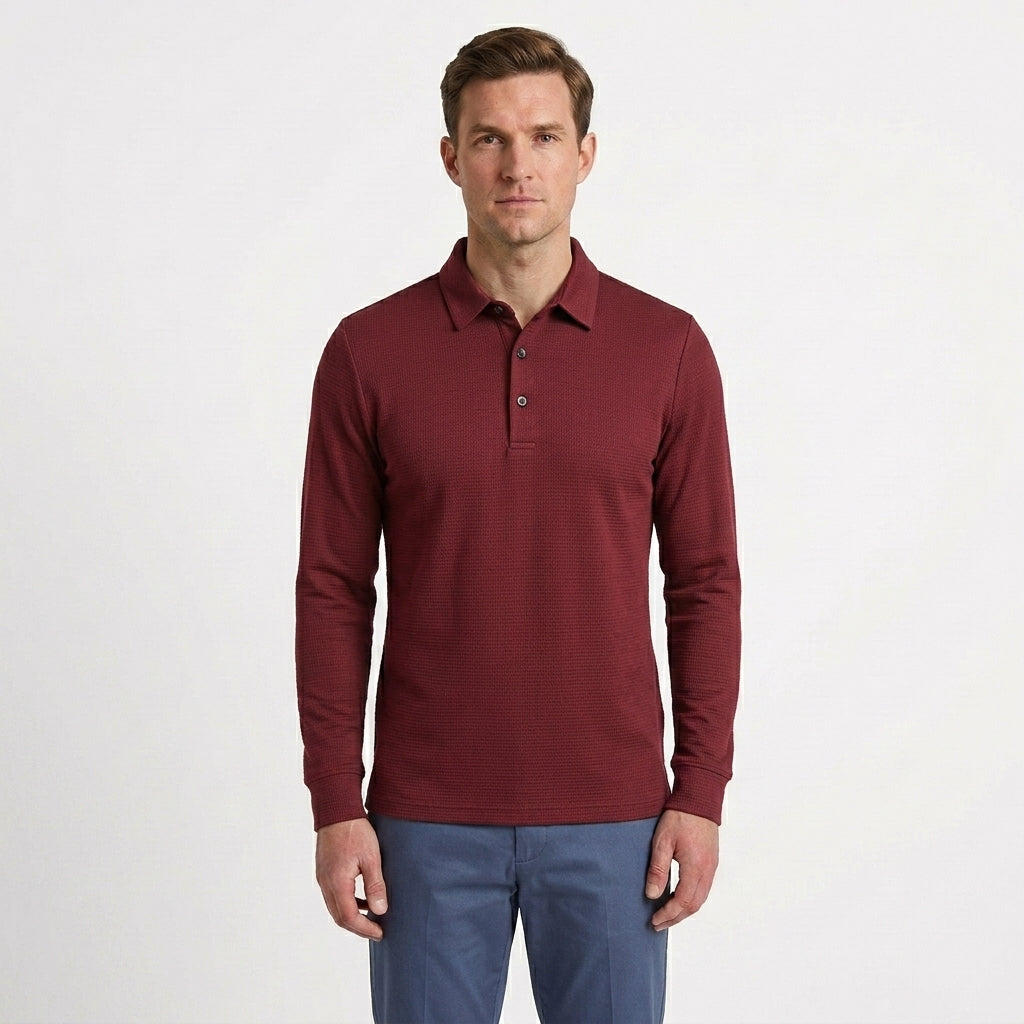 Tailored Long Sleeve Polo Shirt For Men