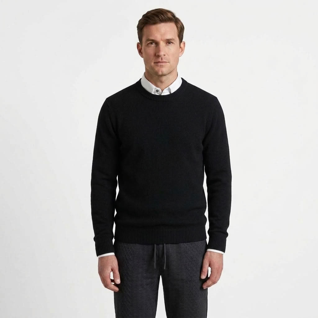 Classic Slim Fit Round Neck Sweater For Men