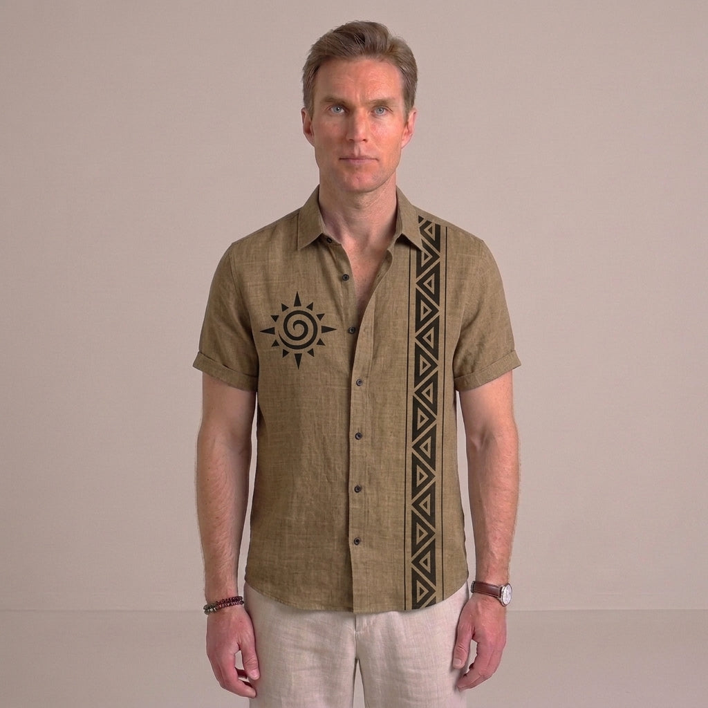 Vintage Short Sleeve Shirt For Men