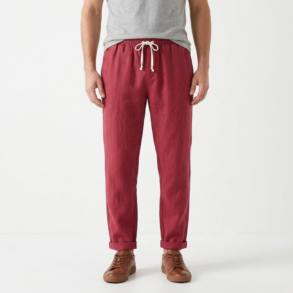 Tailored Linen Summer Trousers For Men