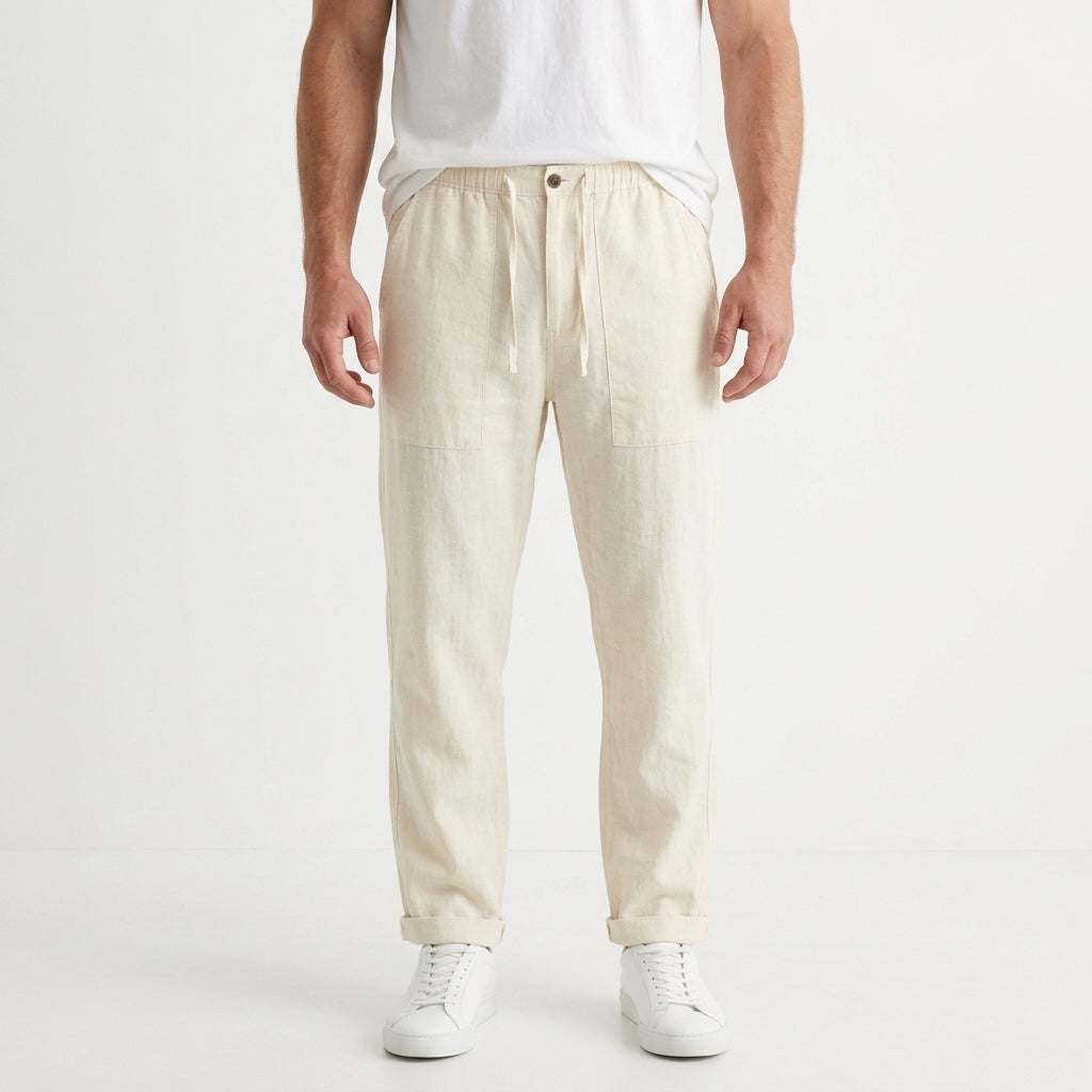 Classic Straight Leg Linen Pants For Men