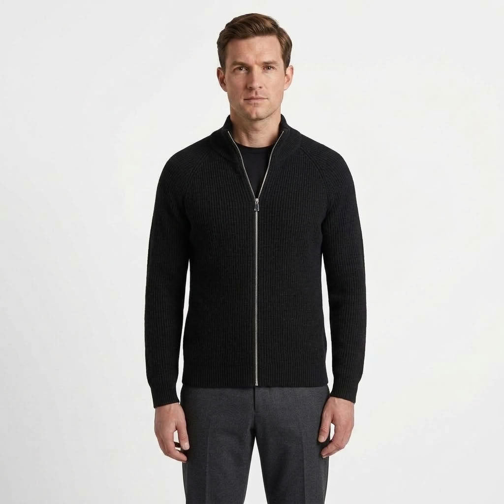 Refined Zip Cardigan For Men