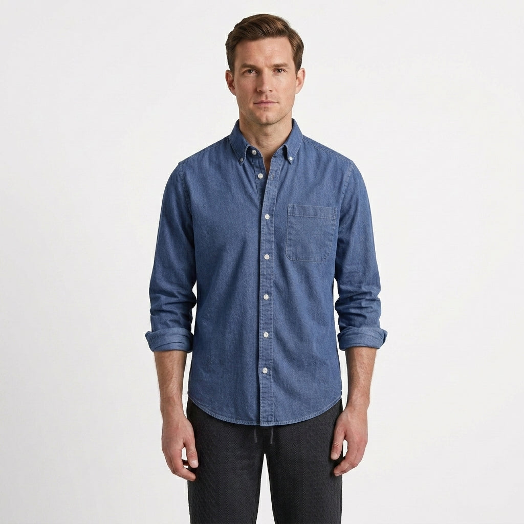 Polished Tailored Button-Up Shirt For Men