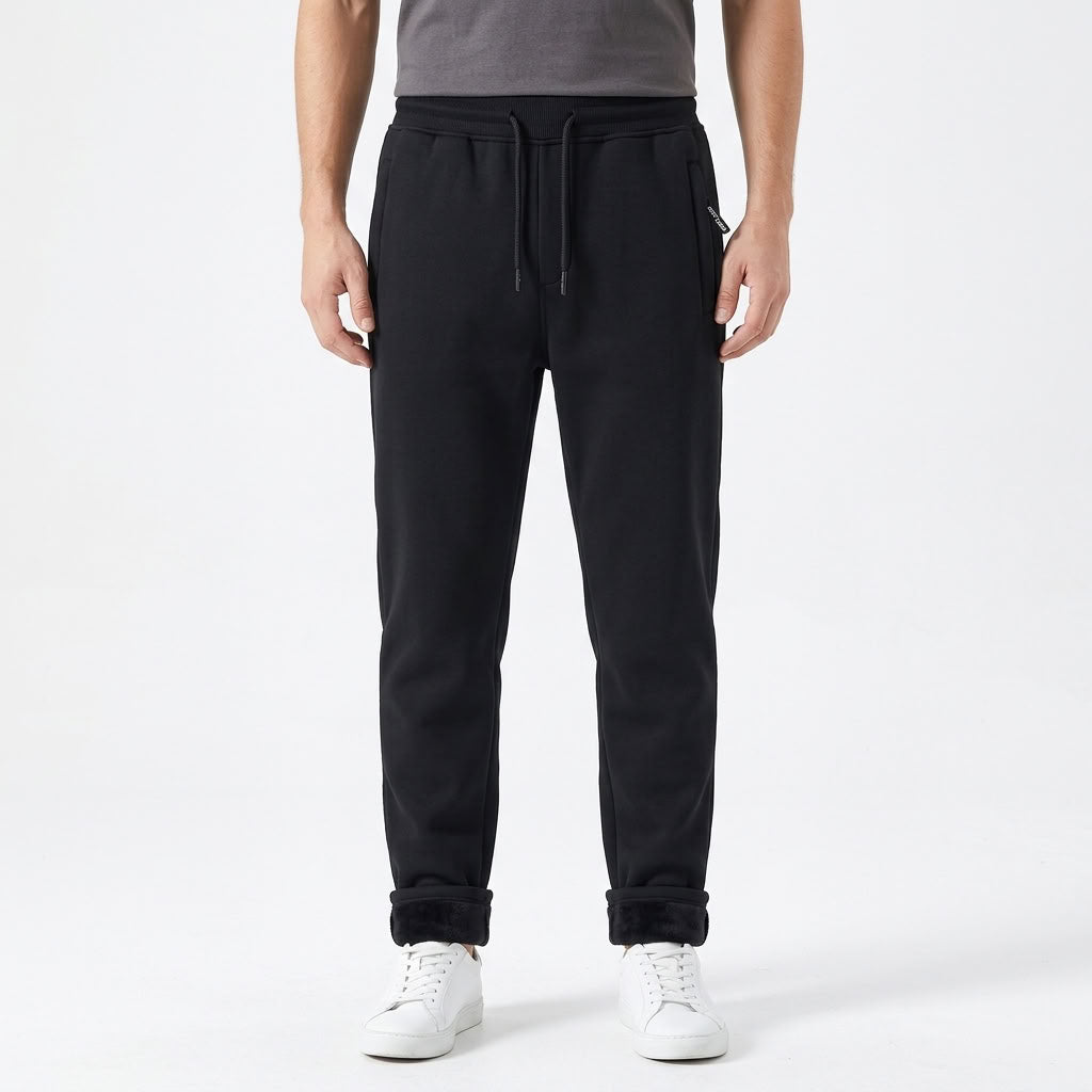 Fleece Lined Straight Leg Sweatpants For Men