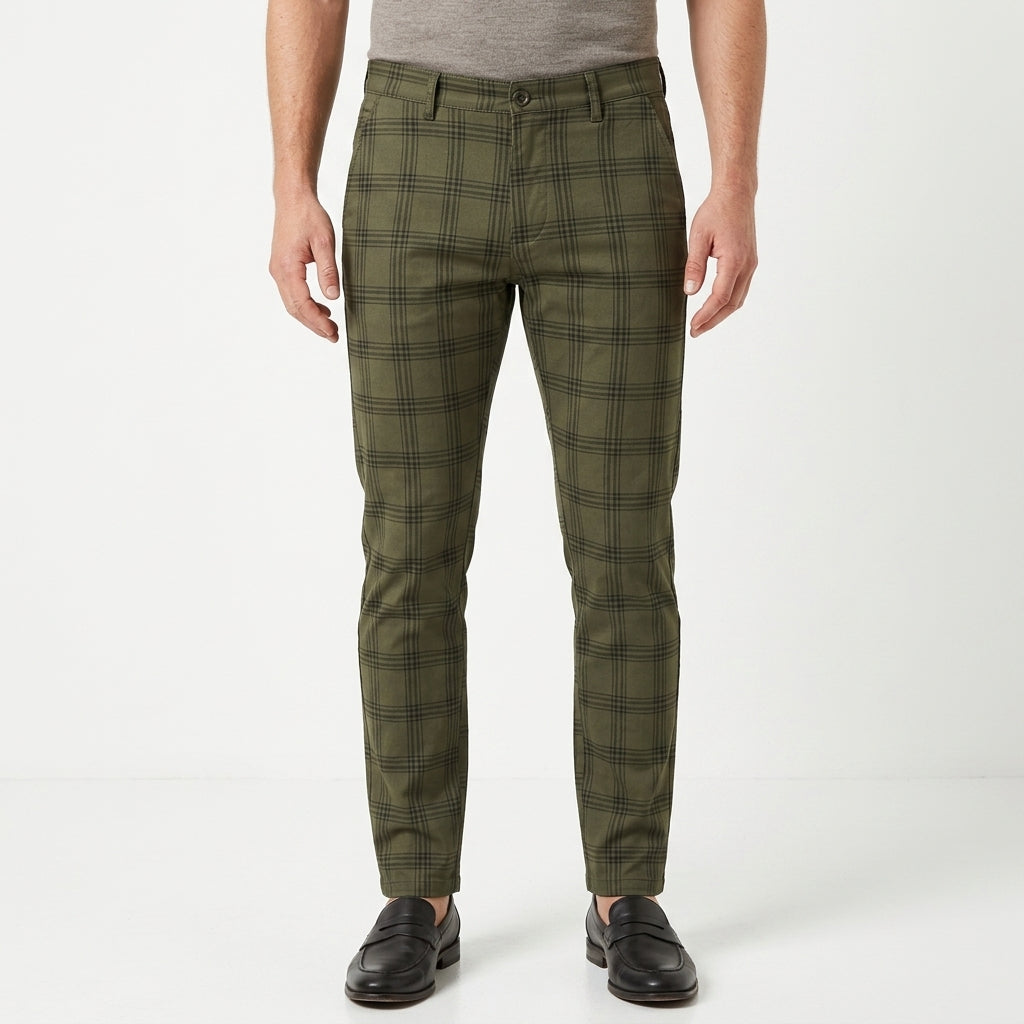 Tailored Plaid Dress Pants For Men