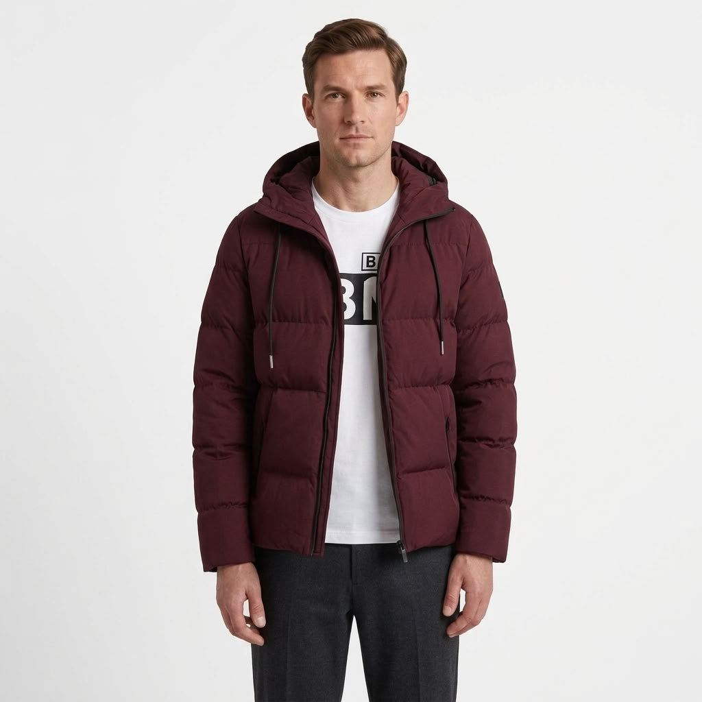 Short Hooded Winter Jacket For Men